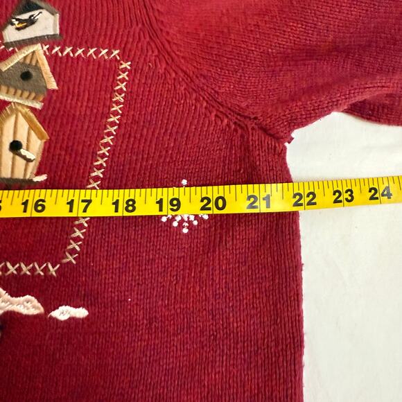 Croft & Barrow Cardigan Zip Sweater GrannyCore Knit Birdhouse XL Womens Winter - Picture 7 of 10